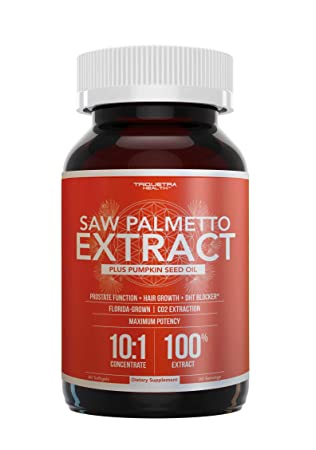 Saw Palmetto Extract – 10X Potency, Pharmaceutical Grade Strength |Plus Pumpkin Seed Oil | Supports Prostate Health, Relieves Urination Issues, Supports Hair Growth, DHT Blocker – 60 Softgels