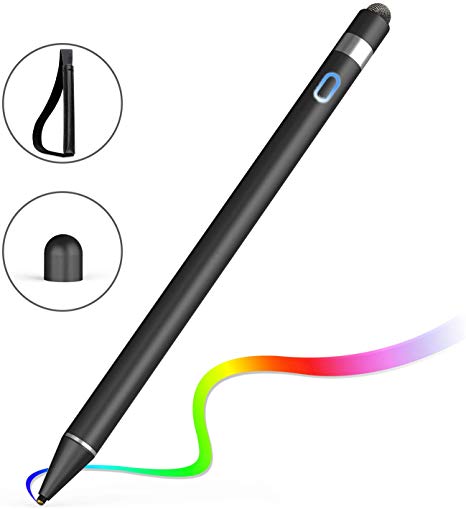 Stylus Pens for Touch Screens, 2 in 1 High Sensitive Rechargeable Active Styli Tip, 5 Mins Auto-Off Smart Digital Pencil Compatible for Apple iPad, iPhone, Android Tablets
