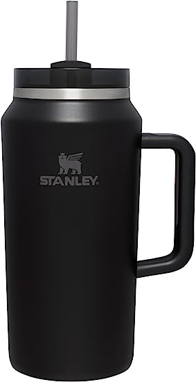 Stanley Quencher H2.0 FlowState Stainless Steel Vacuum Insulated Tumbler with Lid and Straw for Water, Iced Tea or Coffee, Smoothie and More, Black, 64 oz