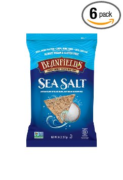 Beanfields Bean & Rice Chips, Sea Salt, 6 Ounce (Pack of 6)