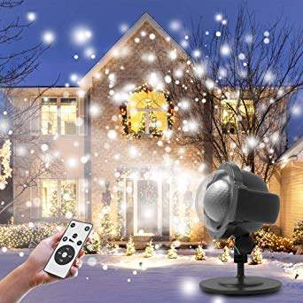 Christmas Projector Light, Mifanstech 360°Rotating Waterproof Outdoor and Indoor Led Laser Light Projector Suitable for festivals,Valentines,Party,Bar,Garden Decoration (SnowFalling Projector)