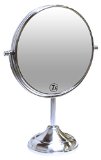 Decobros 8-inch LARGE Tabletop Two-sided Swivel Vanity Mirror with 7x Magnification 13-inch Height
