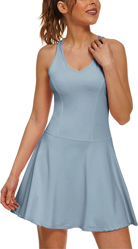 Onbay Women's Tennis Dress Sleeveless Workout Athletic Dress for Golf Girl Sportwear Tennis Dress,No Shorts
