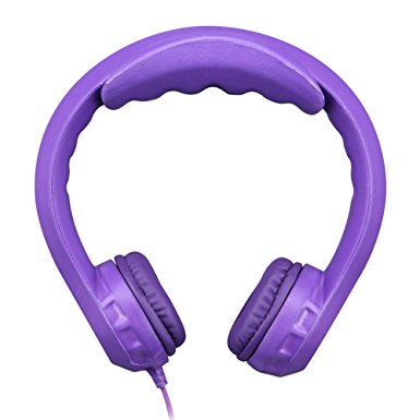 TOXI Child Headset, Durable Volume Controlled Wired Headphone for Kids Girls Boys, Comes with Removable Extension Pad for Small Heads - Purple