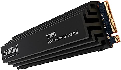 Crucial T700 1TB Gen5 NVMe M.2 SSD with heatsink - Up to 11,700 MB/s - DirectStorage Enabled - CT1000T700SSD5 - Gaming, Photography, Video Editing & Design - Internal Solid State Drive