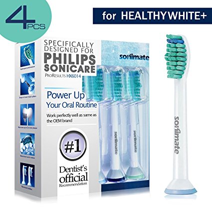 Healthy White Plus Brush Head - Generic Philips Sonicare Replacement Tootbrush Heads for HealthyWhite  - 4 Pack ( Fit: HX8911 HX8912 HX8918 HX8921 HX8922 HX8923 )