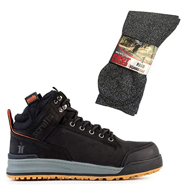 Scruffs Switchback Safety Hiker Work Boots with Grey Boot Socks