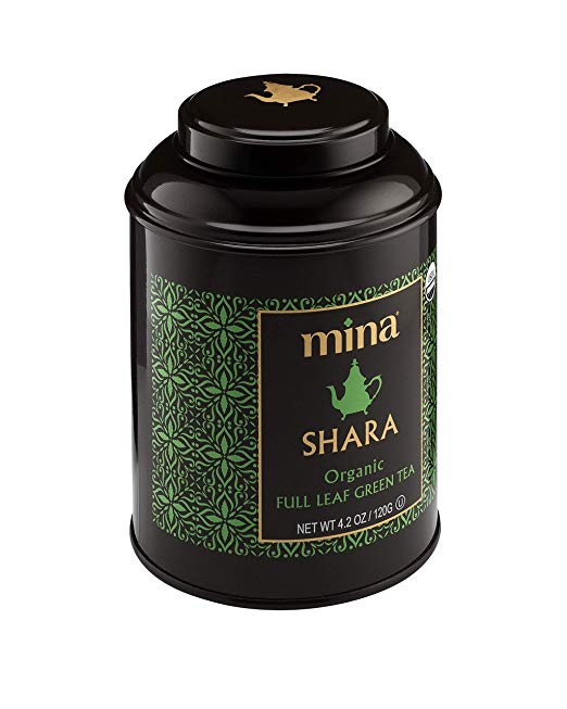 Mina Shara, Organic Premium Full Leaf Green Tea in Reusable Tin, 4.2 Ounce (120g)