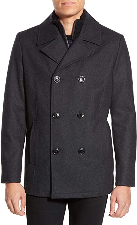 Kenneth Cole New York Men's Wool-Blend Coat with Bib