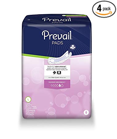 Prevail Bladder Control Pad, Maximum w/Extra Coverage - 13" - - Case of 156