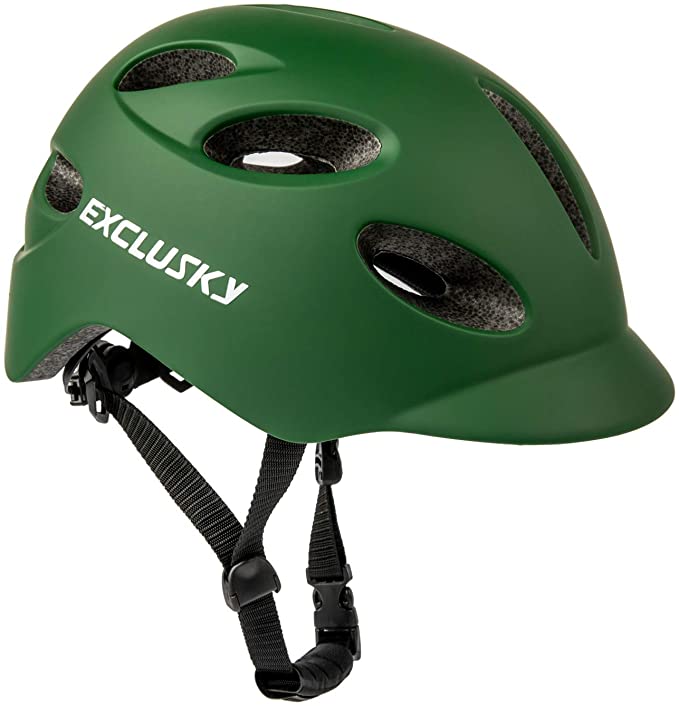 Exclusky Adult Bike Helmet, Adjustable Bicycle Helmet for Men and Women, Lightweight Urban Helmets with USB Rechargeable Rear Light for Commuter