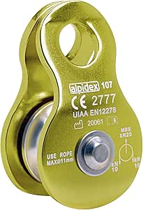 ALPIDEX Poulie De Renvoi 20 KN - Mobile Pulley Palan - pour des Cordes Textils D´Un Diamètre D´au Plus 11 mm - EN12278