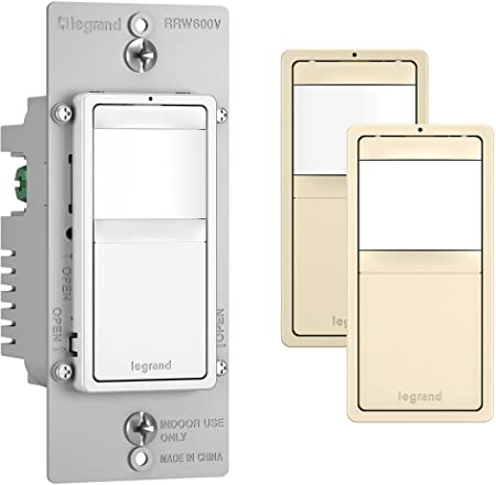 Legrand radiant Motion Sensor Light Switch, Vacancy Sensor for Indoor or Outdoor, Automatically Turns Off, RRW600VTCCCV4