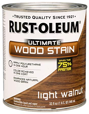 Rust-Oleum 260160 Ultimate Wood Stain, Quart, Light Walnut