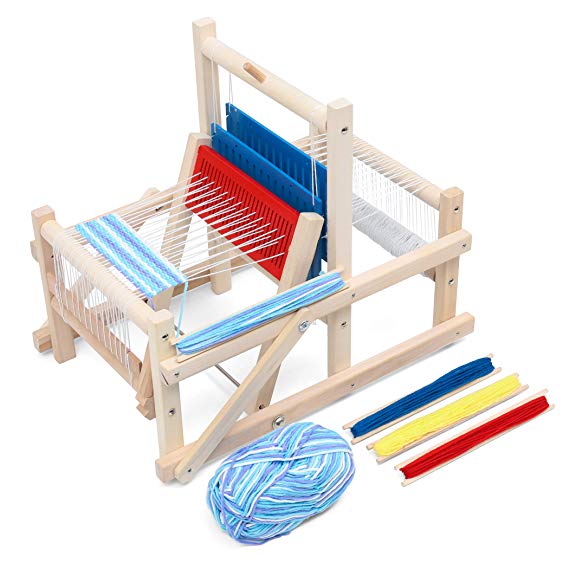 Lavievert Wooden Multi-Craft Weaving Loom DIY Hand-Knitting Weaving Machine Intellectual Toys for Kids