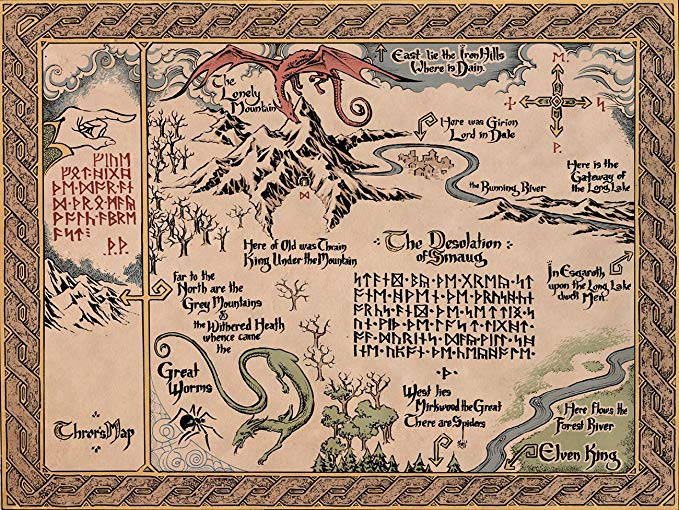 Map Of Middle Earth The Lord Of The Rings Fabric Canvas Cloth Poster Print For Bar Office Room Wall Print Home Decoration (8.26x11.69inch 12x15.98inch 14x17.99inch )
