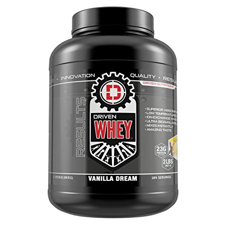 DRIVEN WHEY- Grass Fed Whey Protein: The superior tasting whey protein powder- recover faster, boost metabolism, promotes a healthier lifestyle (Vanilla Dream, 5 lb)