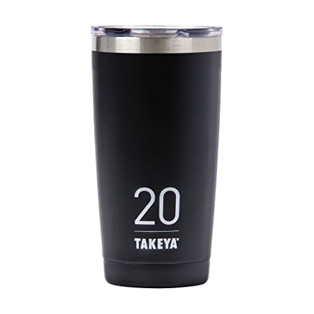 Takeya Originals Insulated Stainless Steel Tumbler with Sip Lid, Black, 20 Ounce