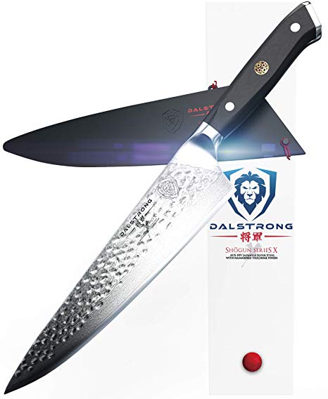 DALSTRONG Chef's Knife - 10.25" - Large - Shogun Series X Professional Gyuto - Japanese AUS10-V 67-Layers - Hammered Finish - Sheath