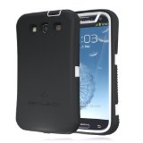 180 Days WarrantyCase WITHOUT Battery Zerolemon White  Viper Black Zero Shock Series for Samsung Galaxy S3 S III I9300 - Covers All Battery Sizes - Worlds Only Universal Form Fitting Case Rugged Hybrid Case Includes Screen Protector Belt Clip Holster and Kickstand USA Patent Pending