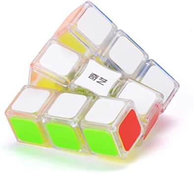 CuberSpeed Qiyi 1x3x3 Super Floppy Stickerless Magic Cube 3x3x1 Transparent Titles Version Speed Cube