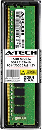 A-Tech 16GB DDR4 2133MHz Desktop Memory Module (1 x 16GB) PC4-17000 Non-ECC Unbuffered DIMM 288-Pin 2Rx8 1.2V Dual Rank Computer RAM Upgrade Stick (AT16G1D4D2133ND8N12V)