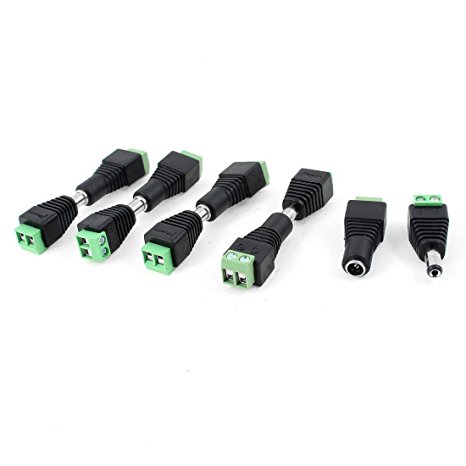 10 Pcs CCTV Cameras 2.1mm x 5.5mm Female Male DC Power Plug Terminal Adapter