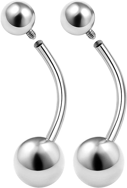Surgical Stainless Steel Internally Threaded Belly Rings 14 Gauge Non Dangle Navel Bars Piercing Jewelry See More Sizes and Colors
