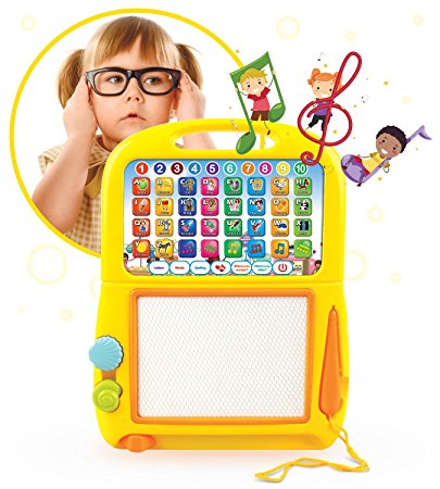 Learning Tablet   Magnetic Drawing Pad by Boxiki Kids. Toddler Musical Toy w/ Kids' Learning Games. Educational Toy for Child Development. Learn Numbers, ABC Learning, Spelling Games, Musical Tunes