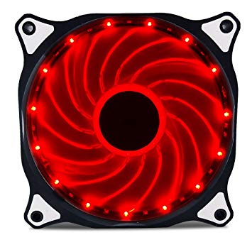 Vetroo 120mm Red 15-LEDs Cooling Fan for Computer PC Cases, CPU Coolers and Radiators