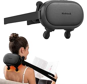 Nekteck Neck Massager, Neck and Shoulder Massager with Heat, Shiatsu Back and Neck Massager, Cordless Electric Deep Tissue 6D Kneading Massage Pillow for Neck and Back Pain Relief, for Men Women Dad