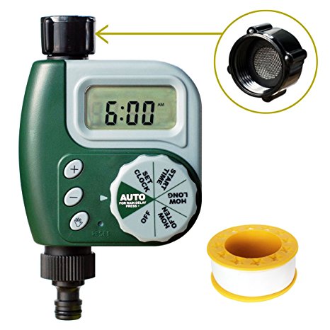 Digital Watering Timer, Ansoon Single-valve Hose Irrigation Water Timer - Single Outlet Faucet Hose Bib Timer