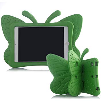 Ipad Mini Case,ER CHEN(TM) Kids Light Weight Cute Butterfly Design Shock Proof EVA Foam Series Case for Ipad Mini / Mini 2 / Mini 3(Green)