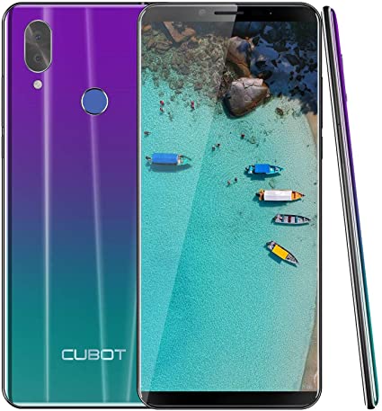CUBOT X19 64GB 5.93-Inch FHD  4G Smartphone Unlocked with 4GB RAM, Android 9.0, Dual Sim, 4000mAh Battery, 16MP Camera, Fingerprint Sensor,Face ID-Gradient