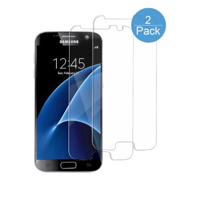 Galaxy S7 Screen Protector, Getron Tempered Glass Screen Protector with [9H Hardness] [Easy Bubble-Free Installation] [Premium Crystal Clarity] [Scratch-Resistant] [Lifetime Warranty] [2 Pack]