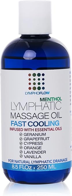 Lymphatic Massage Oil with Cooling Menthol: Arnica & Coconut Oil for Lymphatic Drainage, Post Surgery Recovery and lipedema, Lymphedema I Liposuction 360 Lipo, BBL,Tummy Tuck I 8.5oz