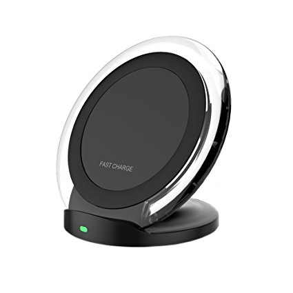 1.5X Fast Wireless Charger, Evershop Qi Wireless Charging Stand for Galaxy S8 S8  S7 S7 Edge S6 Edge  Note 5 and All QI-Enabled Devices