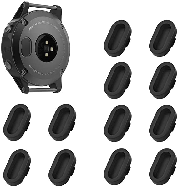 KELIFANG Dust Plug Garmin Fenix 5, 5S, 5X, Plus, Silicone Anti Dust Cap Charger Port Protector Fenix 5, 5S, 5X,Plus, Vivoactive 3 Smartwatch, 12 Pack
