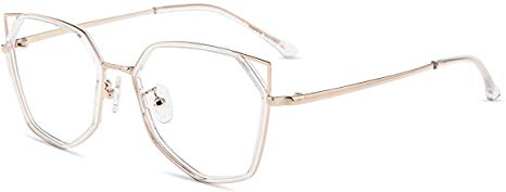 Firmoo Cateye Blue Light Blocking Glasses Women Clear Frame Anti uv400 Glare Computer Gaming Glasses Reduce Eyestrain Headache Anti Fatigue Hipster Glasses