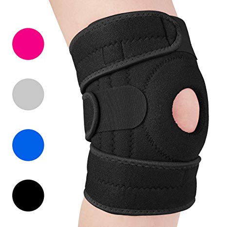 AVIDDA Knee Support with Open-Patella Design for Joint Pain, Sports, Injury Rehabilitation, Knee Brace Adjustable and Breathable for Men Woman with SBR Pad and 3 Straps