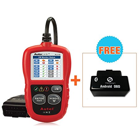 Autel AutoLink AL319 OBD2/EOBD Scan Tool Car Diagnostic Code Reader with Read and Erase Codes,   Check State Emission Monitor Status