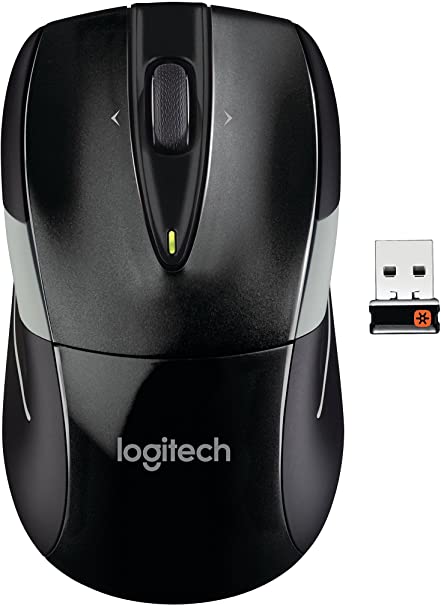 Logitech M525 Wireless Mouse – Long 3 Year Battery Life, Ergonomic Shape for Right or Left Hand Use, Micro-Precision Scroll Wheel, and USB Unifying Receiver for Computers and Laptops, Black/Gray