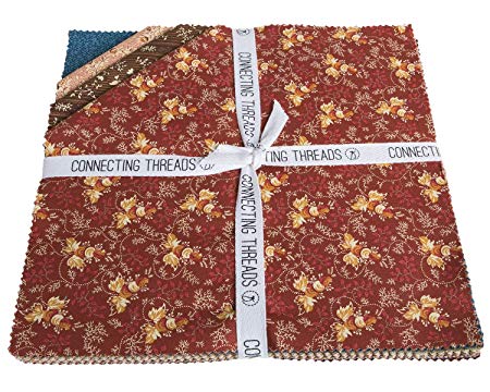 Connecting Threads Collection Precut Quilting Fabric Bundle (Clementine's Bonnet - 10" Squares)