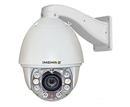 Imemine 7" Network Day Night Ip Camera w/ Motion Detection 20x Optical Zoom Original Canon Lens Ir Distance 490ft PTZ Cctv Surveillance Indoor Outdoor Dome Camera High Definition 720p 1.3megapixel