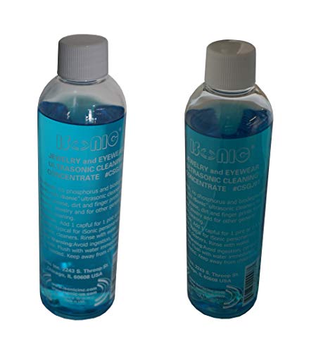 iSonic CSGJ01-8OZx2 Ultrasonic Jewelry/Eye Wear Cleaning Solution Concentrate (Pack of 2)
