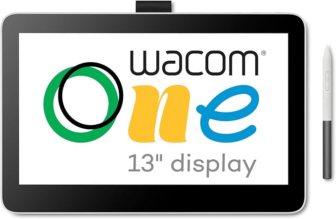 Wacom One 13 Touch Drawing Tablet with Screen (2023), Full-Laminated 13.3” HD Touchscreen Graphics Monitor; Works with Mac, PC & Chromebook for Drawing, Photo/Video Editing, Design, & Education