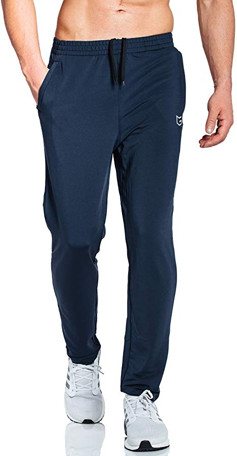 G Gradual Men's Sweatpants with Zipper Pockets Tapered Track Athletic Pants for Men Running, Exercise, Workout