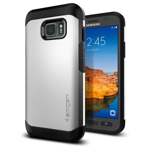 Galaxy S7 Active Case, Spigen [Tough Armor] HEAVY DUTY [Satin Silver] EXTREME Protection / Rugged but Slim Dual Layer Protective Case for Galaxy S7 Active (2016) - (561CS20372)