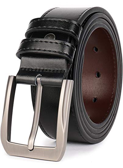 Beltox Fine Men’s Casual Leather Jeans Belts 1 1/2” Wide 4MM Thick Alloy Prong Buckle Work Dress Belt for Men