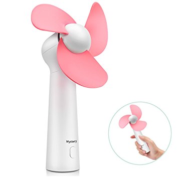 BicycleStore Personal Handheld Fan, Portable Mini Pocket Fan with Foam Blades, Small Quiet Desk Fan Powered by USB or Rechargeable Battery for Office, Table, Travel, Camping